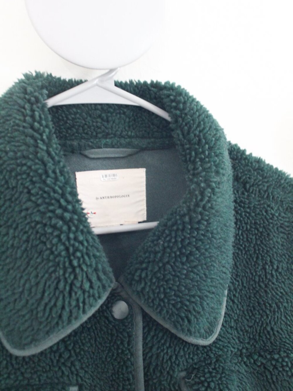 by Anthropologie Cozy Cinched Shearling Vest Size Large in Hunter Green - Picture 5 of 10